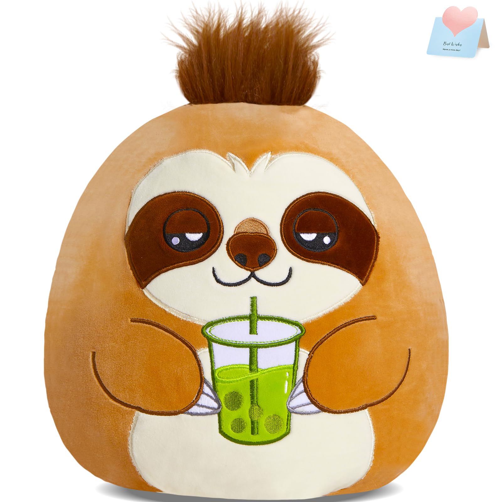 Cozyworld 12' Sloth Plush Stuffed Animals Plushie Original Sloth With Tea Soft Squishy Pillow, Collect Sloth Gift For Adult Kid